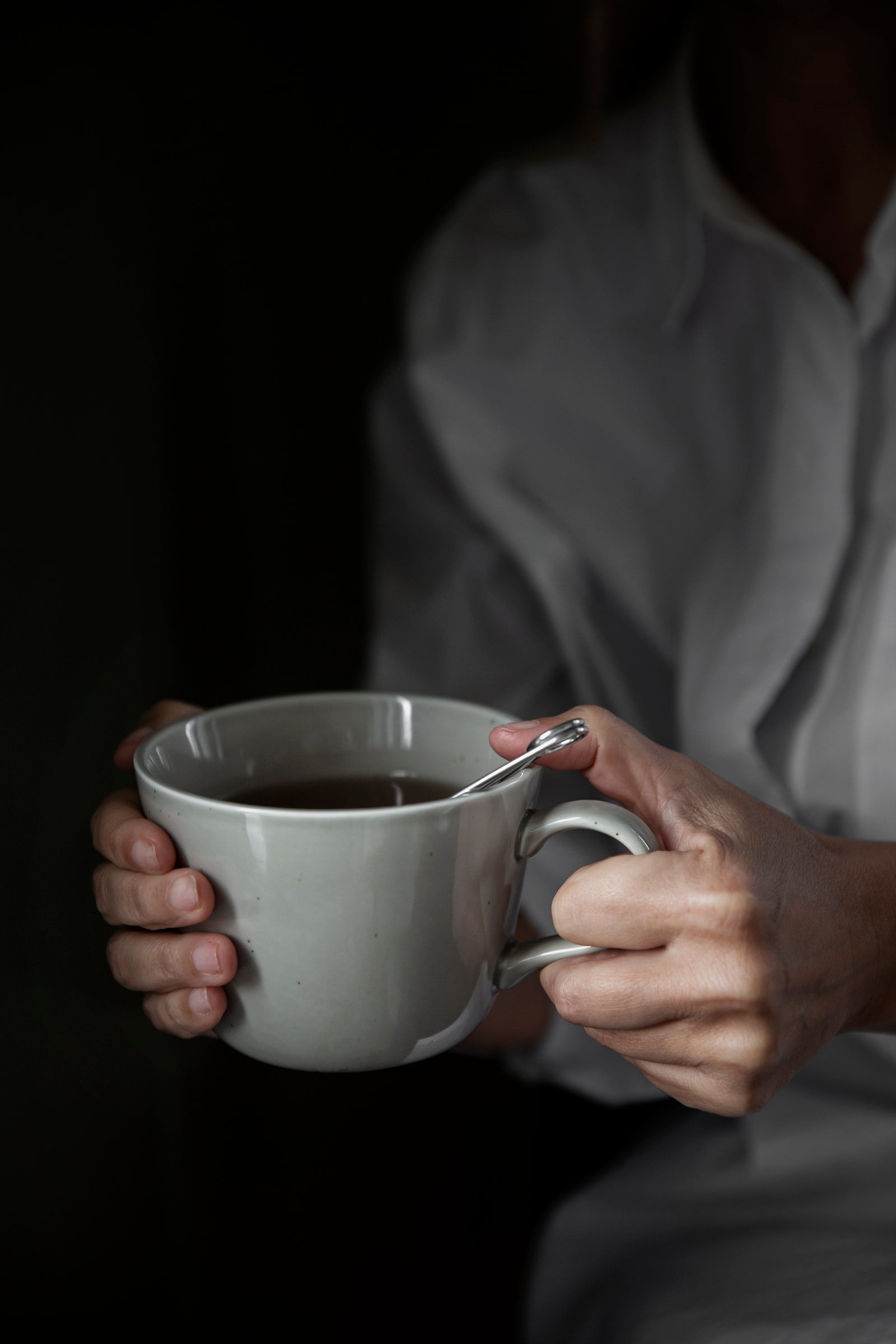 Tasse Porzellan sandfarben