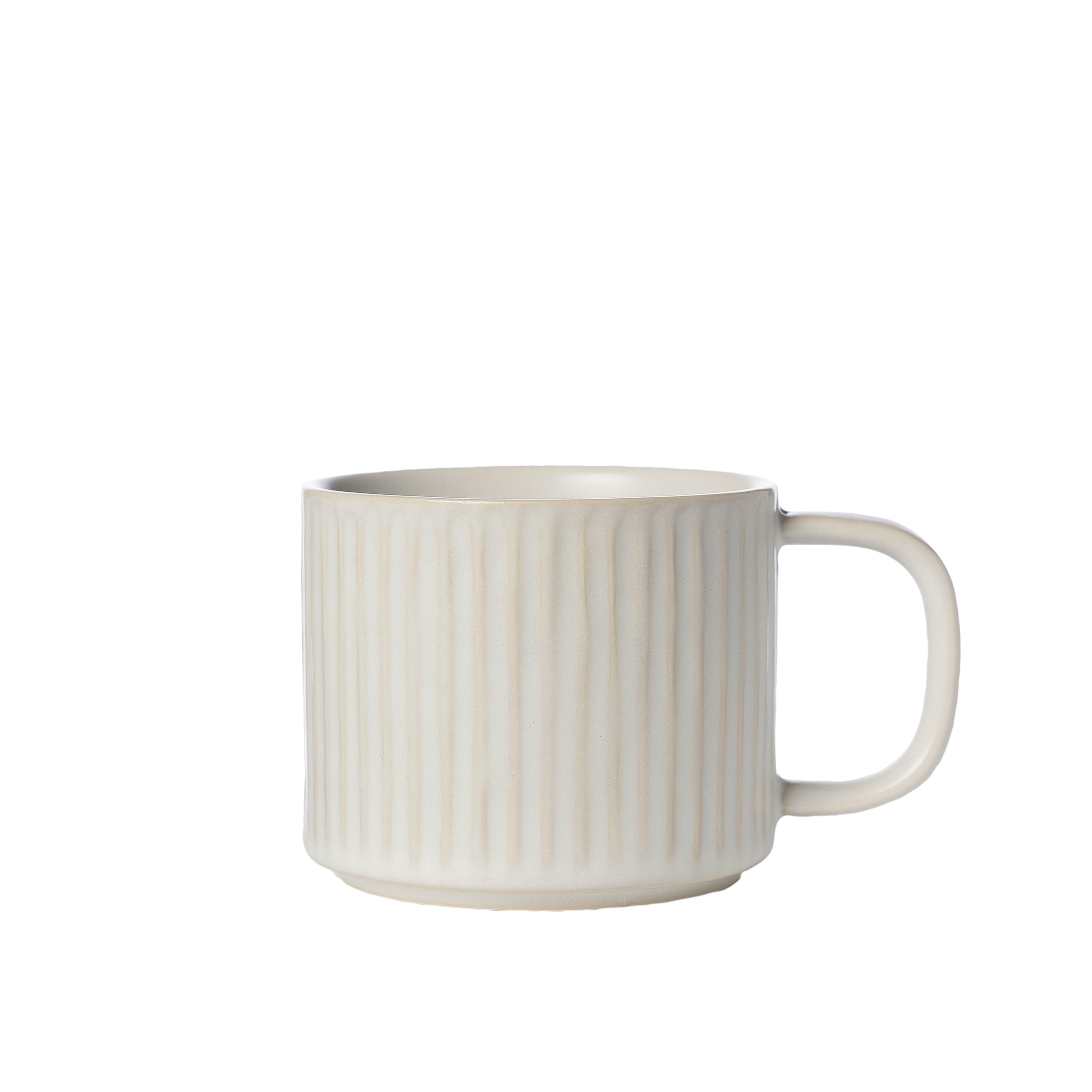 Tasse geriffelt naturweiß