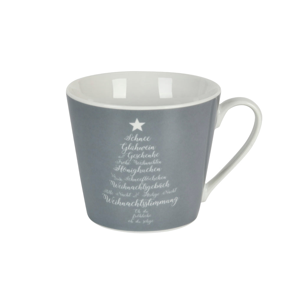 Cup Christmas Words Grey