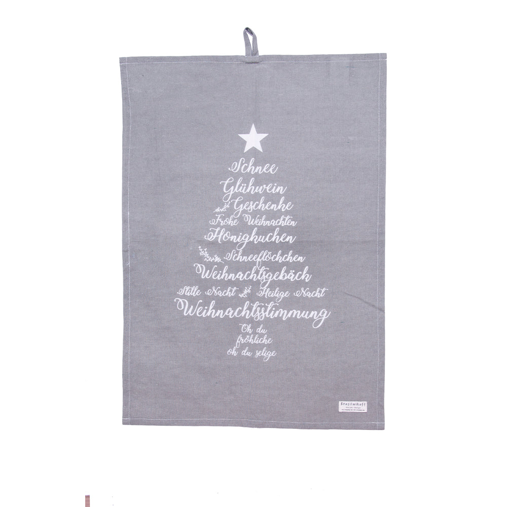 Geschirrtuch Christmas Words grau