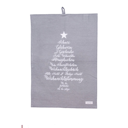 Geschirrtuch Christmas Words grau