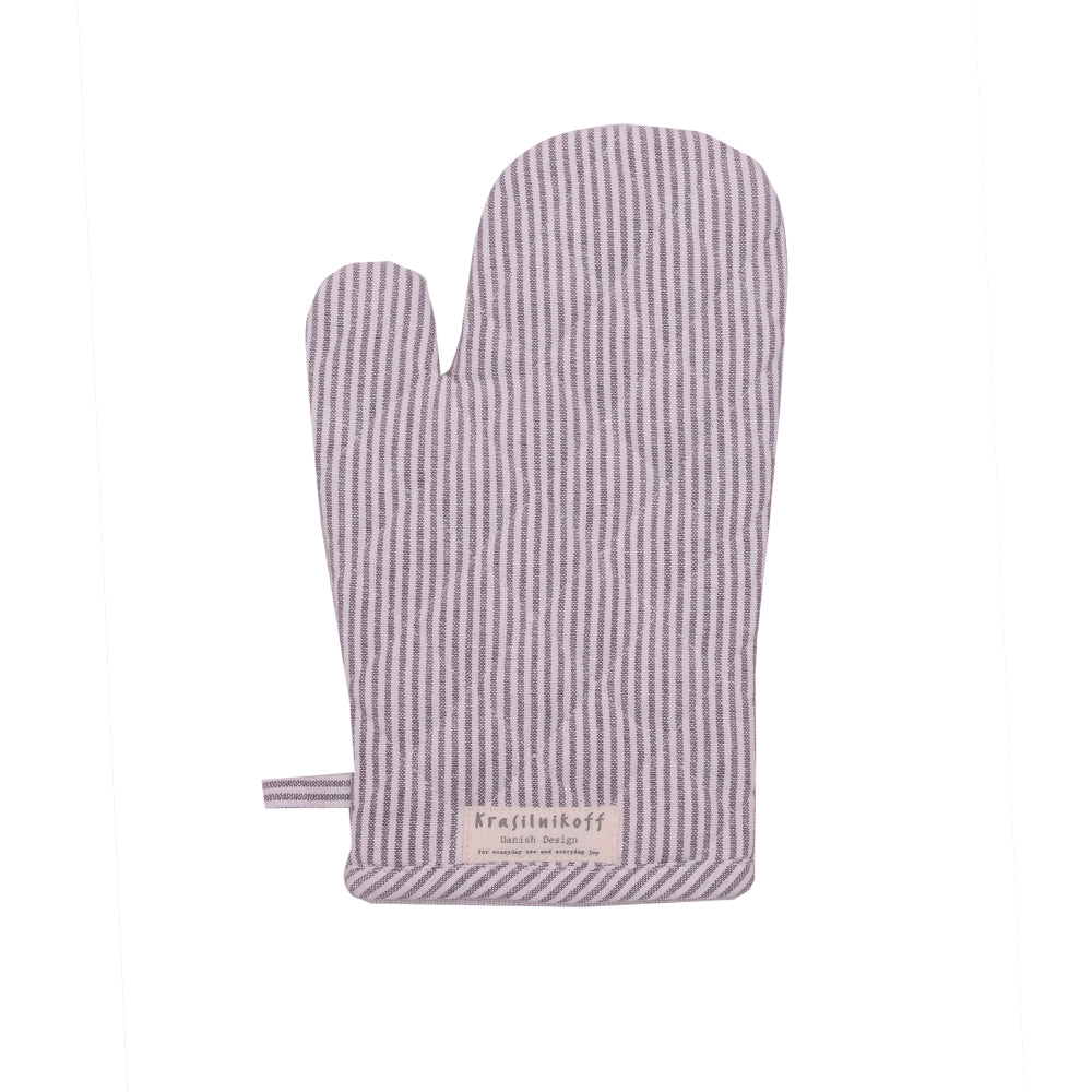 Ofenhandschuhe grau mit weißen Streifen