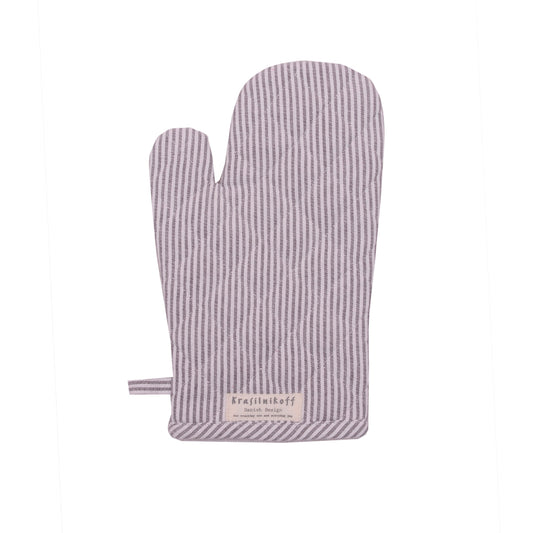 Ofenhandschuhe grau mit weißen Streifen
