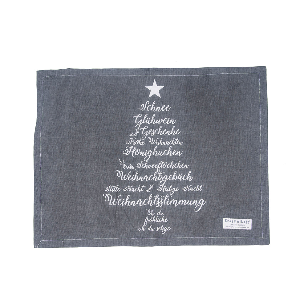Tischset Christmas Words Charcoal