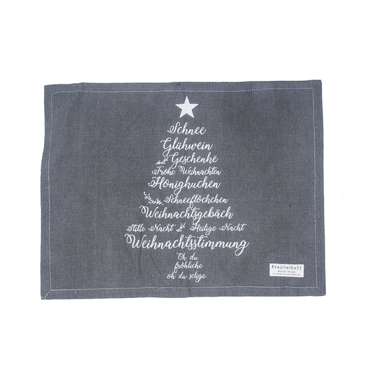 Tischset Christmas Words Charcoal