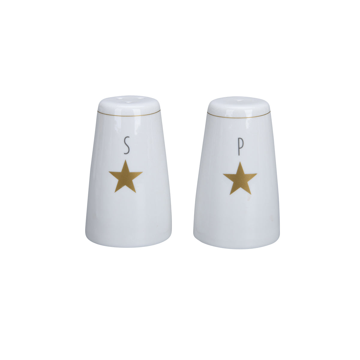 Salt & Pepper weiß mit goldenem Stern