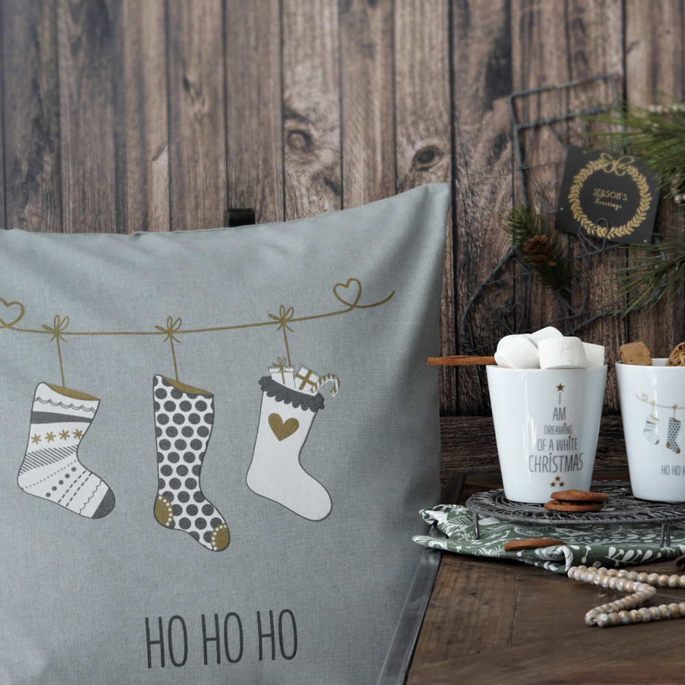 Kissenbezug Ho Ho Ho Grey