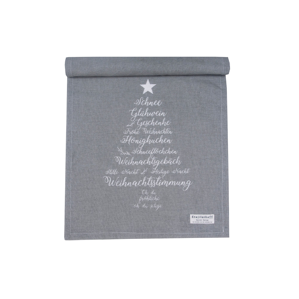 Tischläufer Christmas Words grau