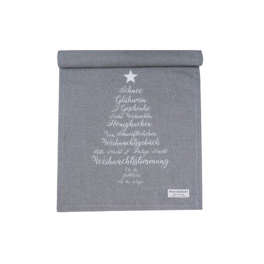 Tischläufer Christmas Words grau